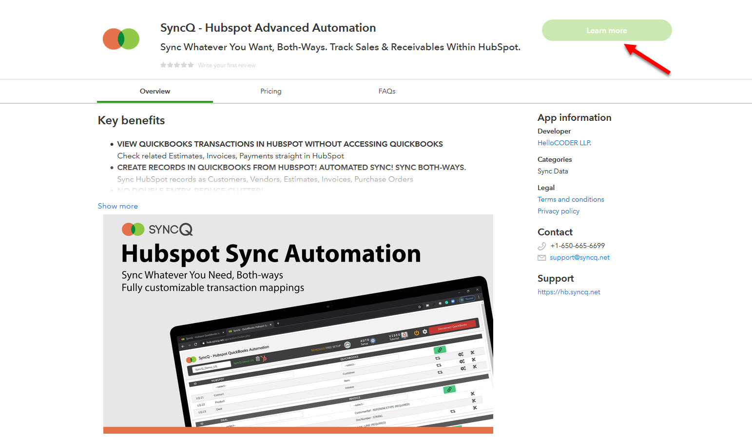 Install SyncQ HubSpot