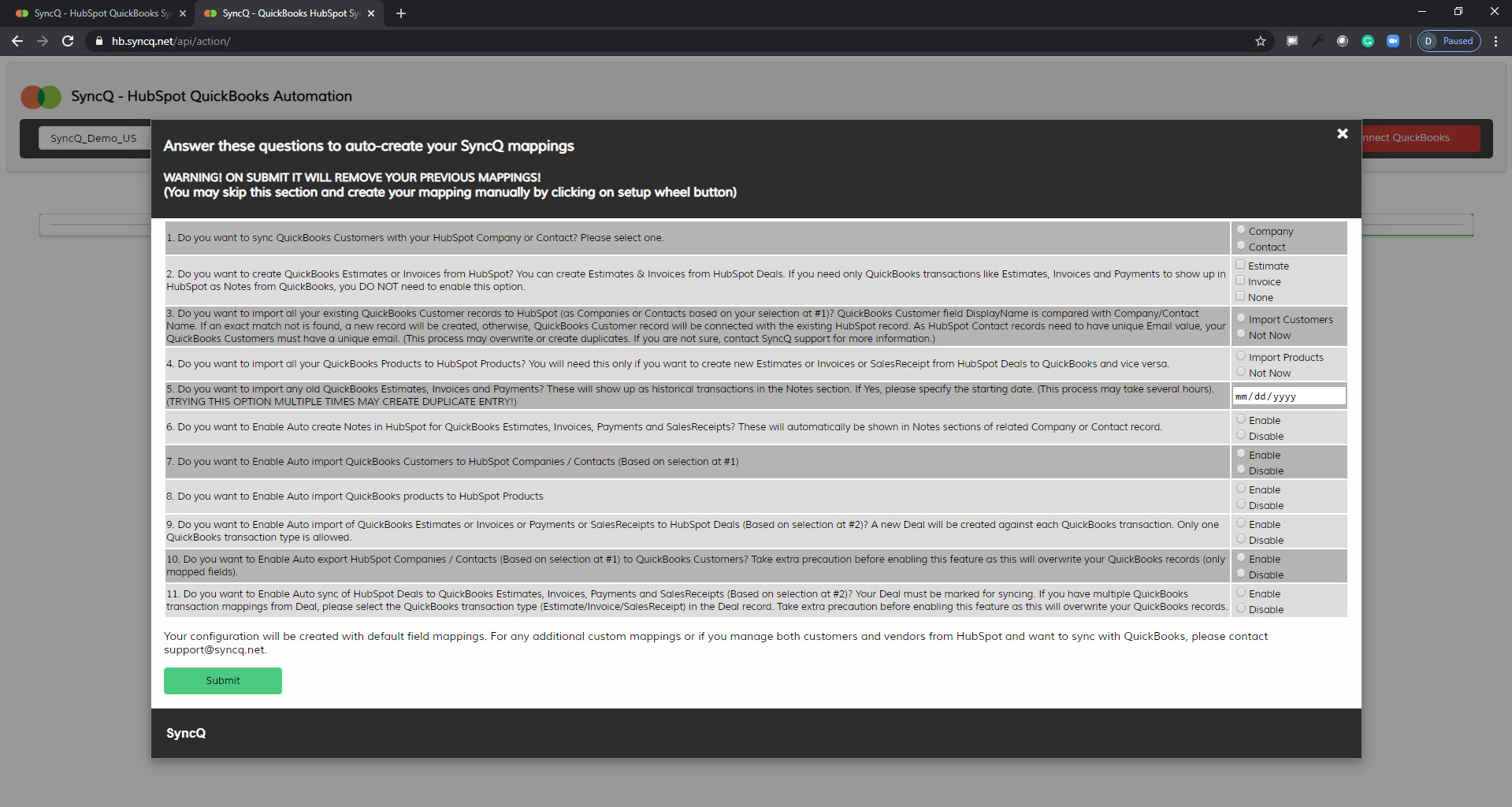 Update Sample Mappings